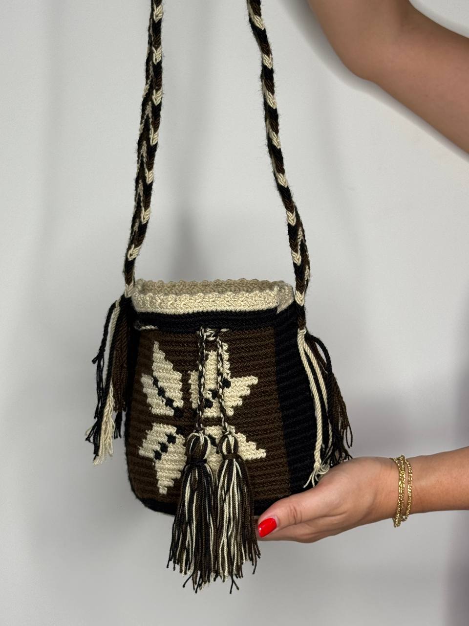 mini borsa WAYUU marrone - Foto 2